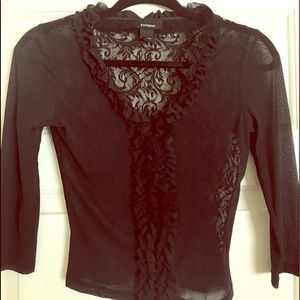 Sheer black express top